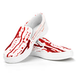 Dripping Blood Print White Slip On Shoes