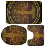 Druidic Yggdrasil Tree Print 3 Piece Bath Mat Set