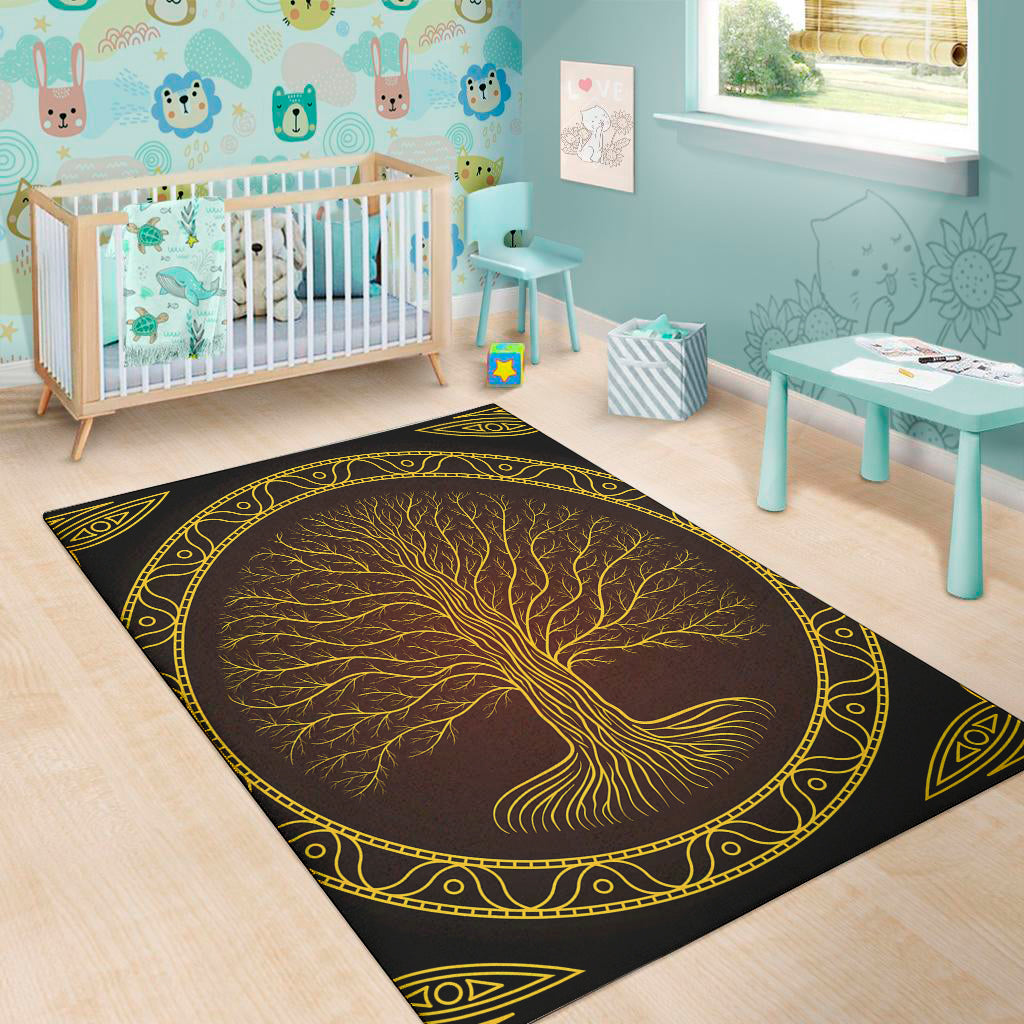 Druidic Yggdrasil Tree Print Area Rug