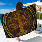 Druidic Yggdrasil Tree Print Beach Sarong Wrap