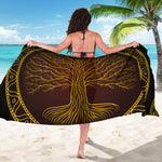 Druidic Yggdrasil Tree Print Beach Sarong Wrap