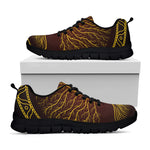Druidic Yggdrasil Tree Print Black Sneakers
