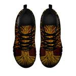 Druidic Yggdrasil Tree Print Black Sneakers