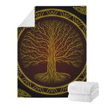 Druidic Yggdrasil Tree Print Blanket