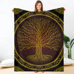 Druidic Yggdrasil Tree Print Blanket