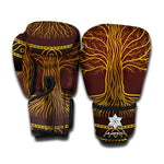 Druidic Yggdrasil Tree Print Boxing Gloves