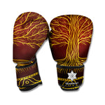Druidic Yggdrasil Tree Print Boxing Gloves