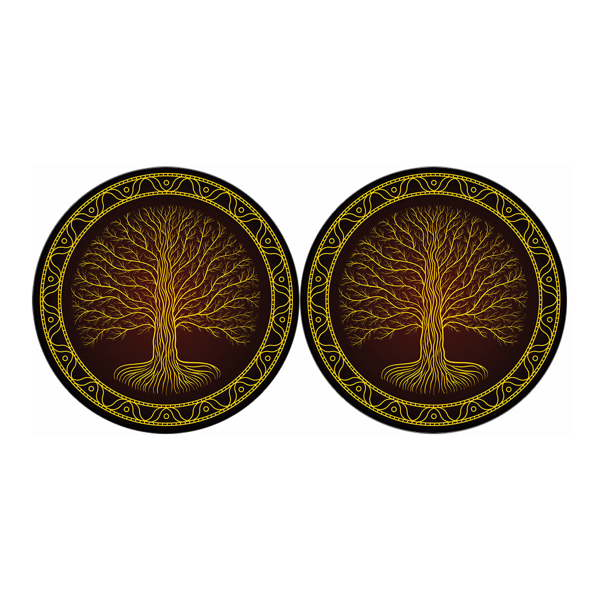 Druidic Yggdrasil Tree Print Car Coasters