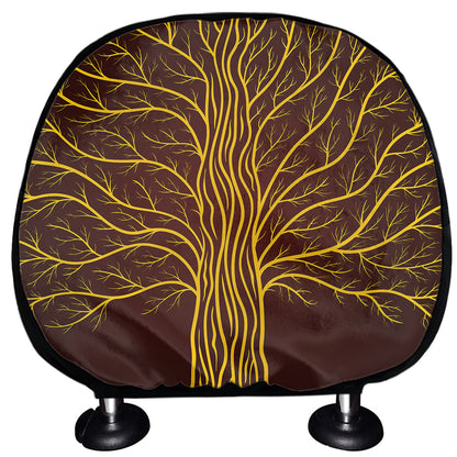 Druidic Yggdrasil Tree Print Car Headrest Covers