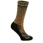 Druidic Yggdrasil Tree Print Crew Socks