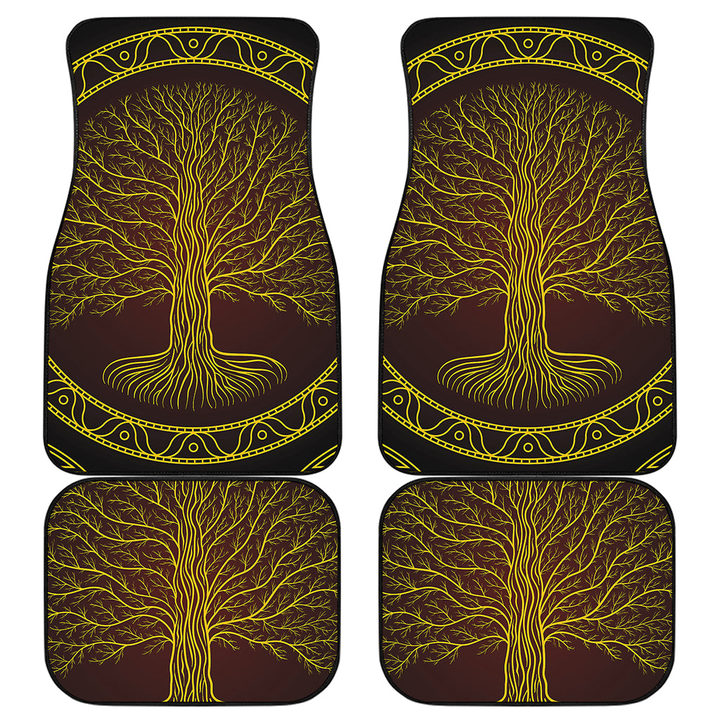 Druidic Yggdrasil Tree Print Front and Back Car Floor Mats