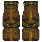 Druidic Yggdrasil Tree Print Front and Back Car Floor Mats