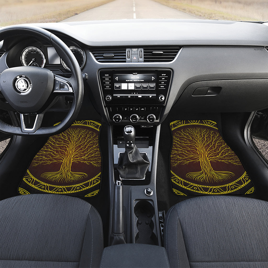 Druidic Yggdrasil Tree Print Front and Back Car Floor Mats