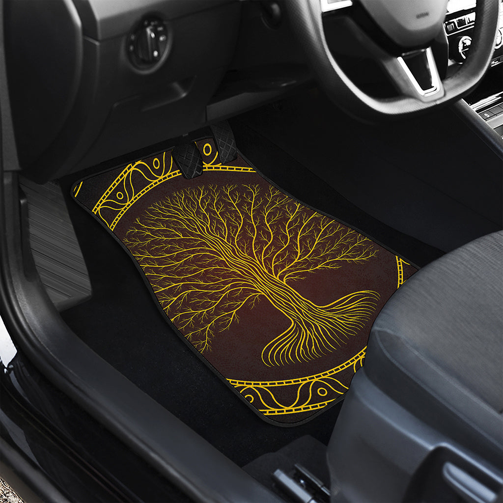 Druidic Yggdrasil Tree Print Front and Back Car Floor Mats