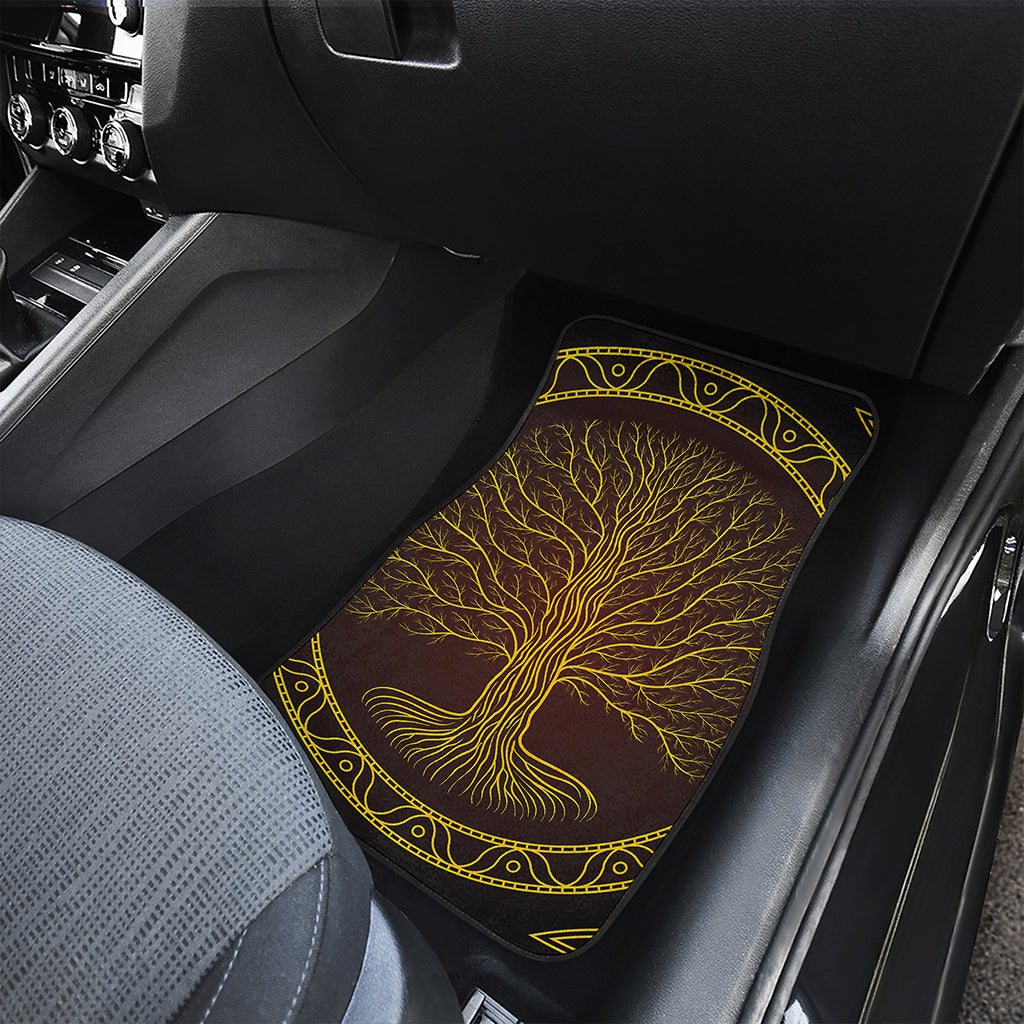 Druidic Yggdrasil Tree Print Front and Back Car Floor Mats