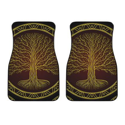 Druidic Yggdrasil Tree Print Front Car Floor Mats
