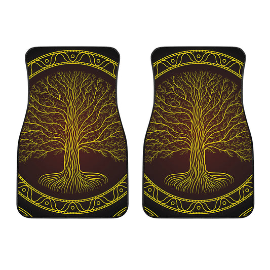 Druidic Yggdrasil Tree Print Front Car Floor Mats