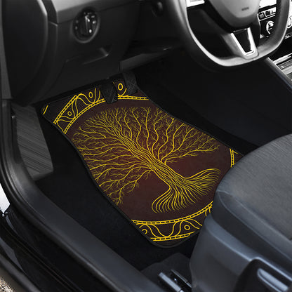 Druidic Yggdrasil Tree Print Front Car Floor Mats