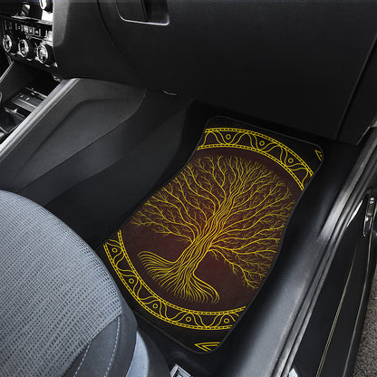 Druidic Yggdrasil Tree Print Front Car Floor Mats