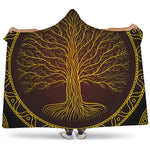 Druidic Yggdrasil Tree Print Hooded Blanket