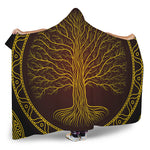 Druidic Yggdrasil Tree Print Hooded Blanket