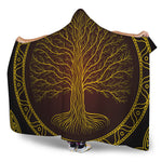 Druidic Yggdrasil Tree Print Hooded Blanket
