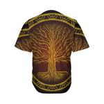 Druidic Yggdrasil Tree Print Men's Baseball Jersey
