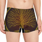 Druidic Yggdrasil Tree Print Men's Boxer Briefs