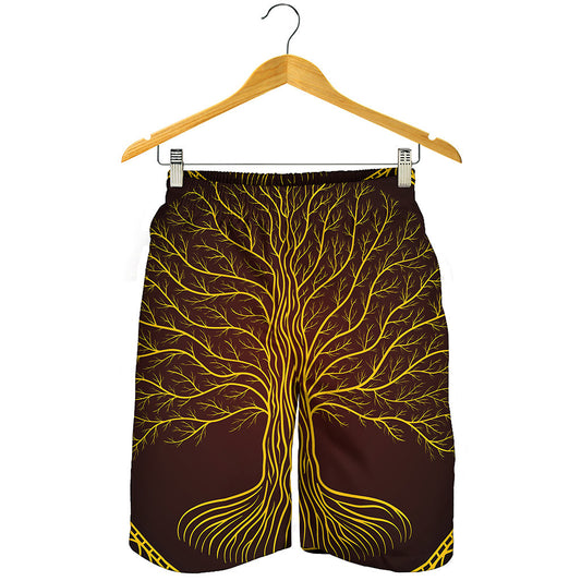 Druidic Yggdrasil Tree Print Men's Shorts