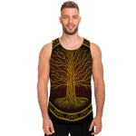Druidic Yggdrasil Tree Print Men's Tank Top