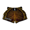 Druidic Yggdrasil Tree Print Muay Thai Boxing Shorts