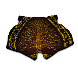 Druidic Yggdrasil Tree Print Muay Thai Boxing Shorts