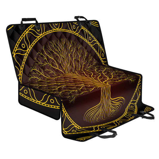 Druidic Yggdrasil Tree Print Pet Car Back Seat Cover
