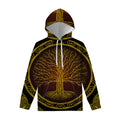 Druidic Yggdrasil Tree Print Pullover Hoodie