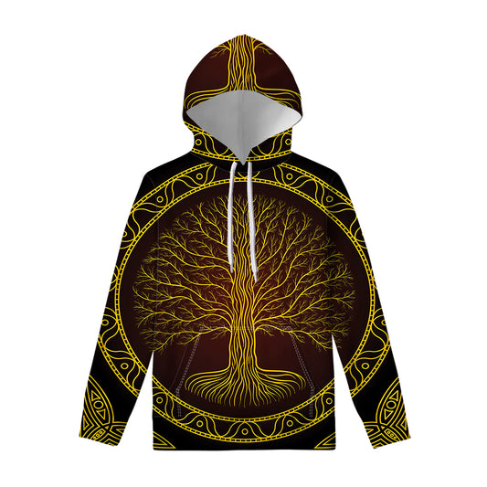 Druidic Yggdrasil Tree Print Pullover Hoodie
