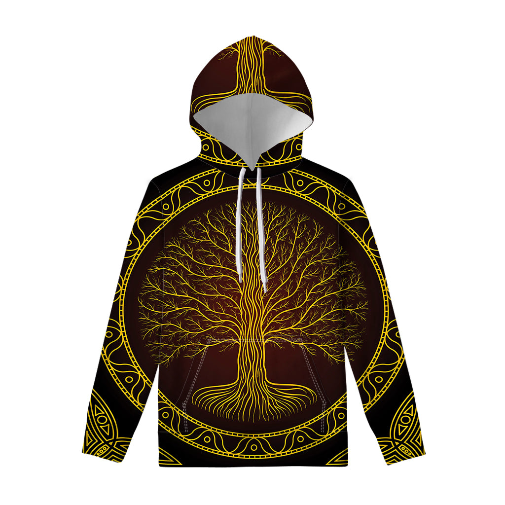Druidic Yggdrasil Tree Print Pullover Hoodie
