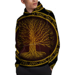 Druidic Yggdrasil Tree Print Pullover Hoodie