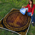 Druidic Yggdrasil Tree Print Quilt