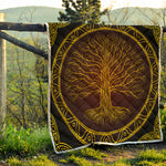 Druidic Yggdrasil Tree Print Quilt
