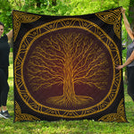 Druidic Yggdrasil Tree Print Quilt