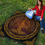 Druidic Yggdrasil Tree Print Quilt