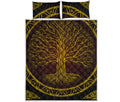 Druidic Yggdrasil Tree Print Quilt Bed Set