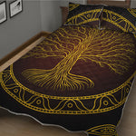 Druidic Yggdrasil Tree Print Quilt Bed Set