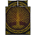 Druidic Yggdrasil Tree Print Quilt Bed Set