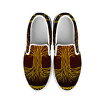 Druidic Yggdrasil Tree Print White Slip On Shoes