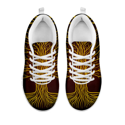 Druidic Yggdrasil Tree Print White Sneakers