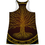 Druidic Yggdrasil Tree Print Women's Racerback Tank Top