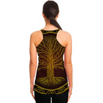 Druidic Yggdrasil Tree Print Women's Racerback Tank Top
