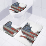 Eagle American Flag Print 3 Piece Bath Mat Set