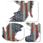 Eagle American Flag Print 3 Piece Bath Mat Set